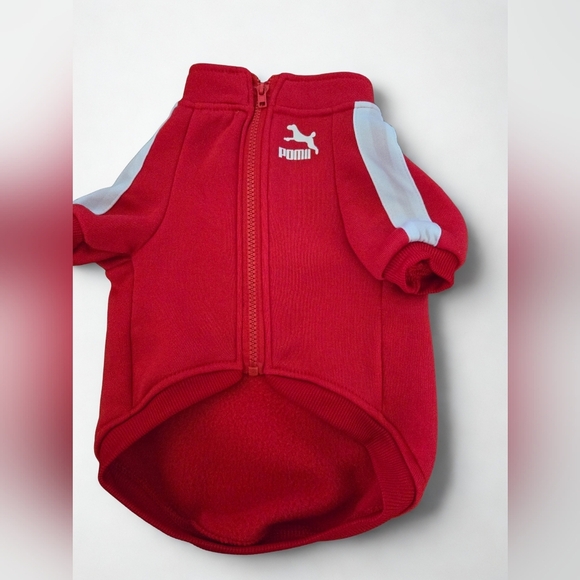 Other - Red Baseball Dog Jacket Fall Winter Jacket Small-med Zip Up